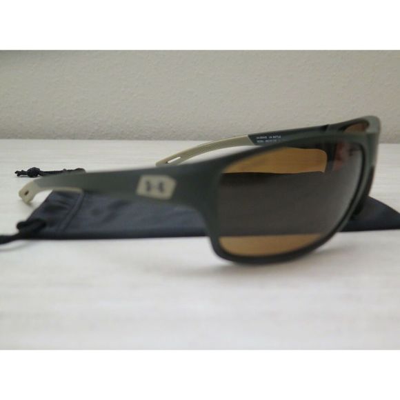 Under Armour UA 0004/S Battle Men's Green Rectangular Brown Polarized Sunglasses - Picture 2 of 11